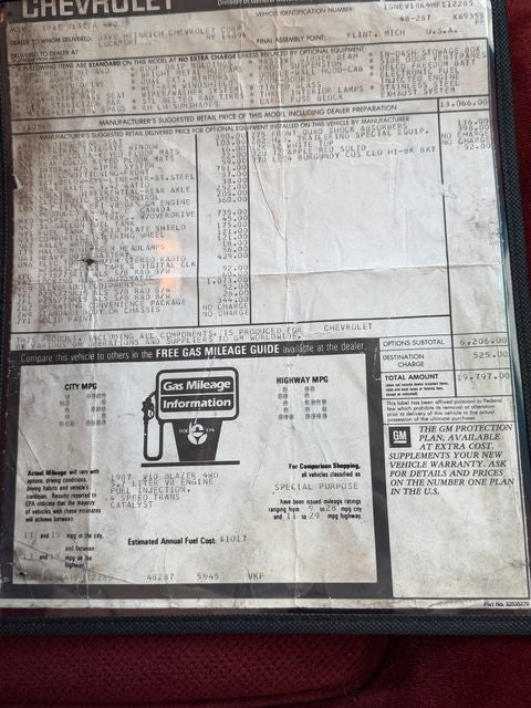1987 Chevrolet Blazer Base
