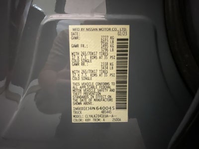 2023 Nissan Frontier PRO-X