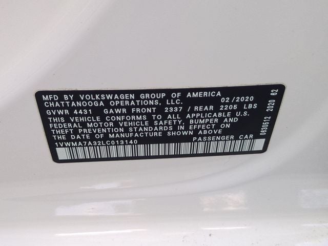 2020 Volkswagen Passat 2.0T R-Line