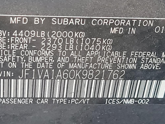 2019 Subaru WRX SPORT SEDAN