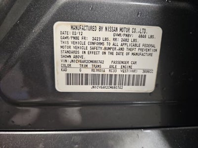 2012 INFINITI G37 X