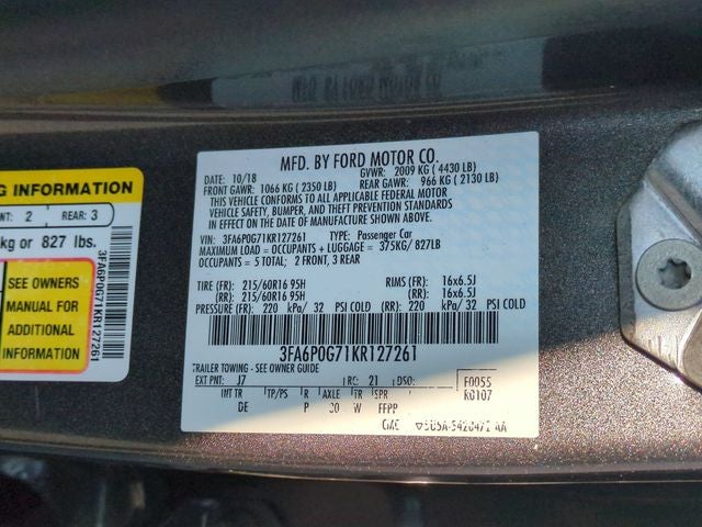 2019 Ford Fusion S